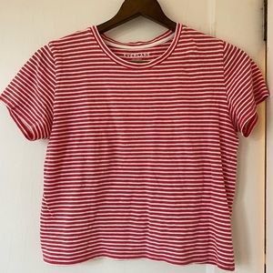 Everlane red & white striped short sleeve tee size XS